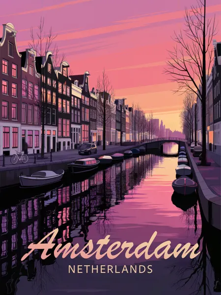 Amsterdam Sunset Canal by Andreas Magnusson