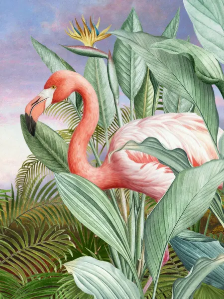 Tropical Flamingo Paradise by Marja van den Hurk