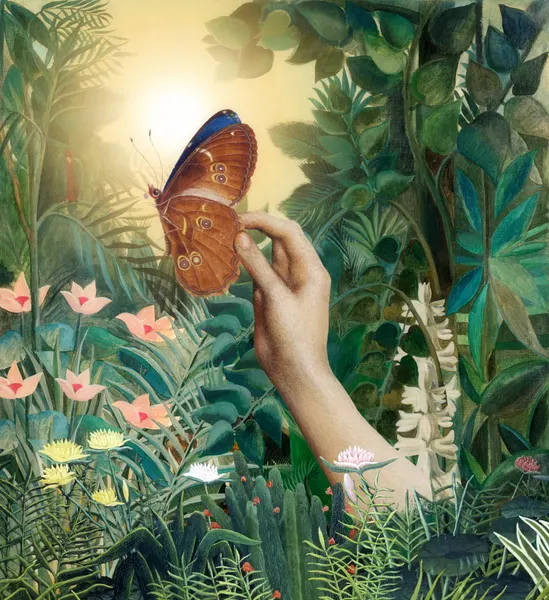 Gentle Hand and Butterfly by Marja van den Hurk