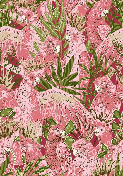 Pink Cockatoo Jungle by Annick
