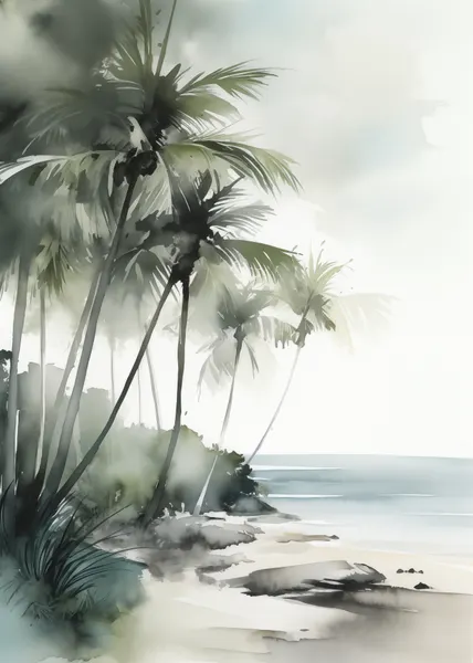 Misty Tropical Beach by Andreas Magnusson