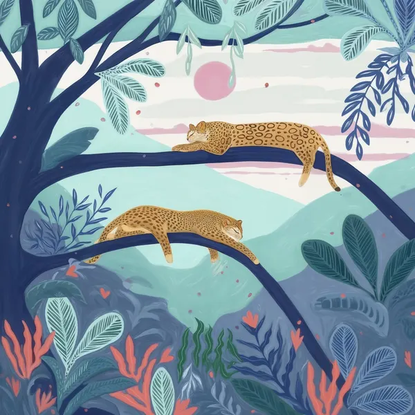 Lounging Leopards by Emel Tunaboylu
