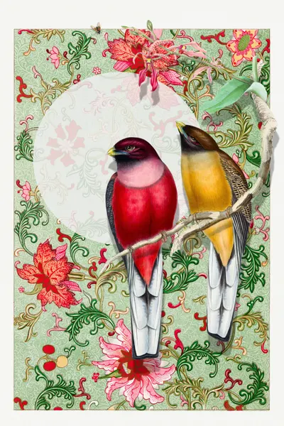 Colorful Chinoiserie Birds by Marja van den Hurk