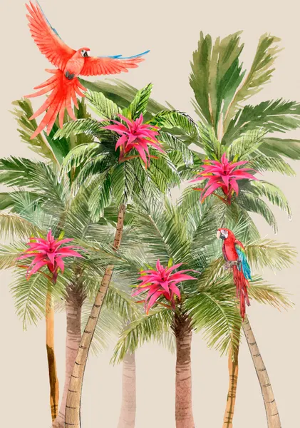 Tropical Parrot Palms by Elizabeth C