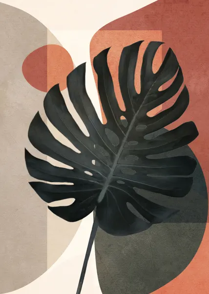 Abstract Monstera Leaf Shapes by City Art