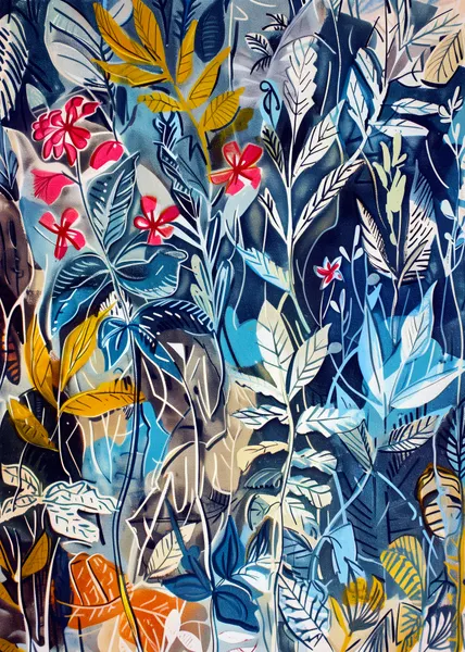 Vibrant Jungle Foliage by Justyna Jaszke