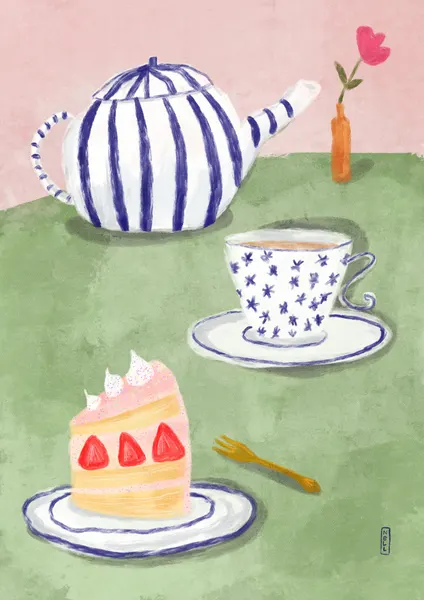 Strawberry Tea Time by Dirkie Nell