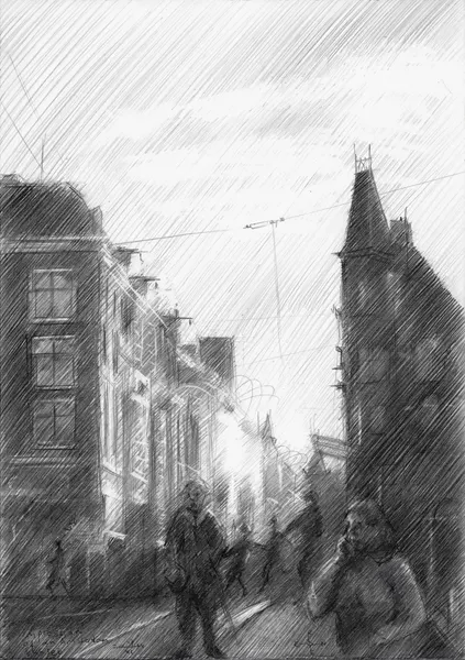 Urban Street Sketch by Corné Akkers
