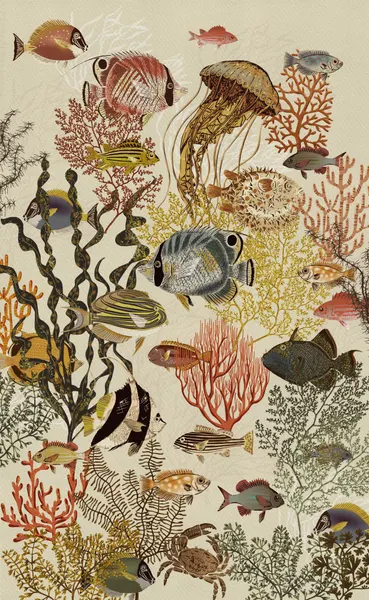 Vibrant Coral Reef Life by Annick