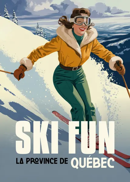 Vintage Quebec Ski Fun by Andreas Magnusson