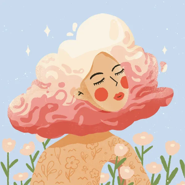 Dreamy Floral Cloud Woman by Zove Ahhh