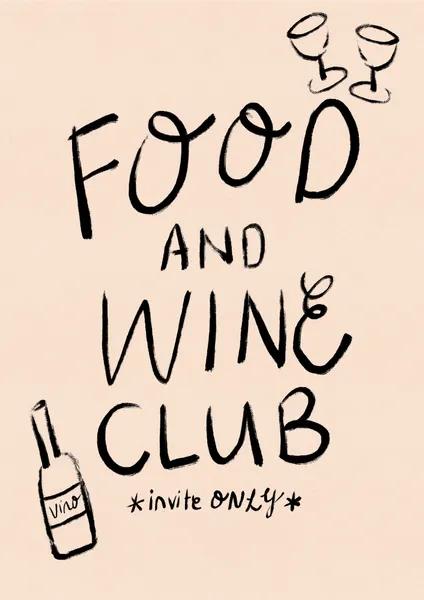 Food Wine Club Invite by Dirkie Nell
