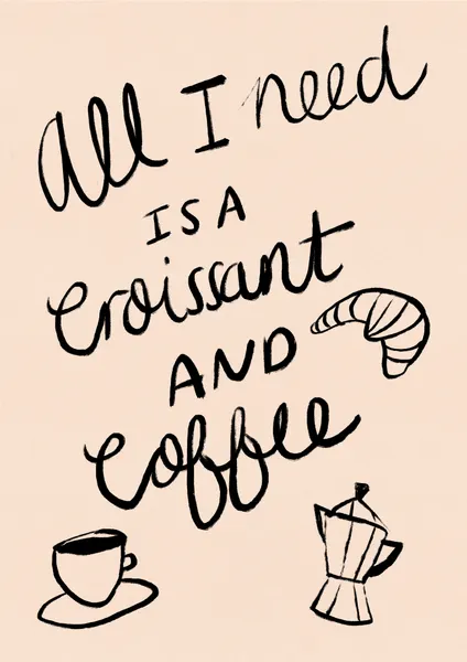 Morning Coffee Croissant by Dirkie Nell