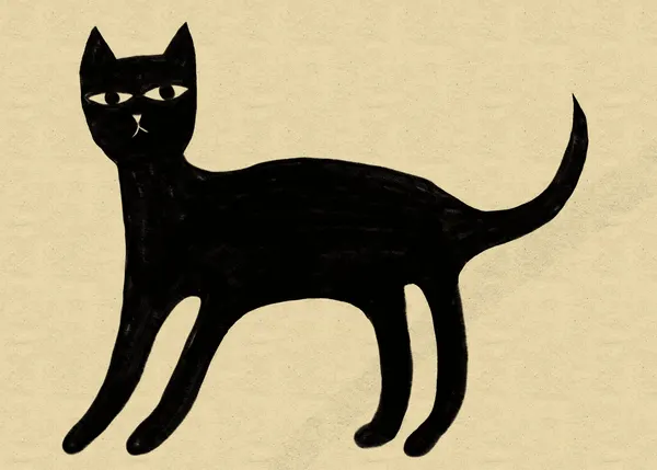 Curious Black Cat by Sharyn Bursic