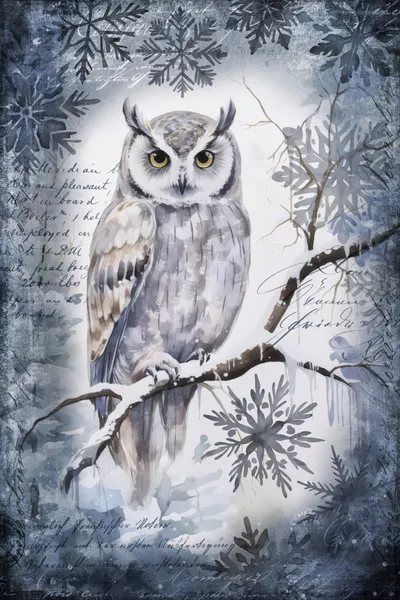Moonlit Winter Owl by Andrea Haase