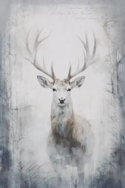 Mystical Forest Stag by Andrea Haase