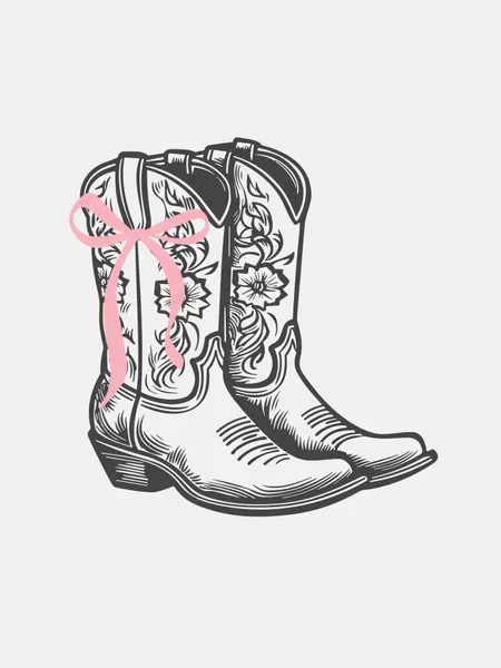 Pink Ribbon Cowboy Boots by Jolly and Dash