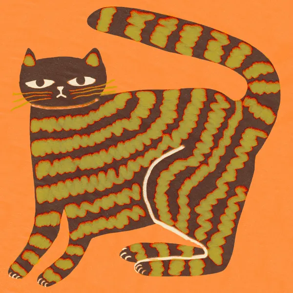 Grumpy Striped Cat by Sharyn Bursic