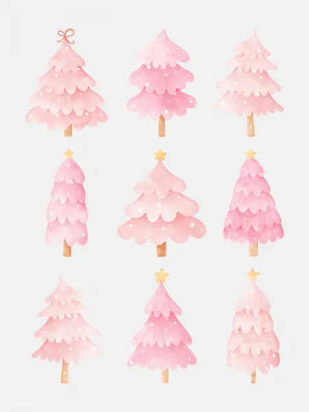 Dreamy Pink Christmas Trees by Jolly and Dash