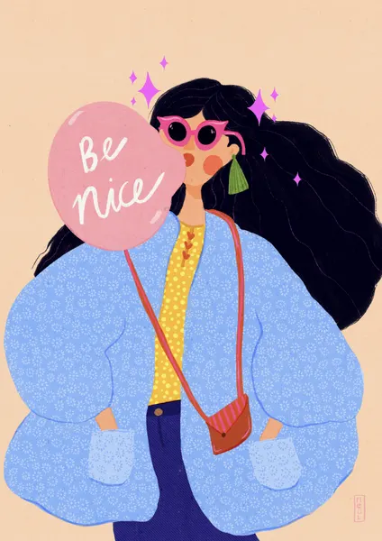 Be Nice Bubblegum Girl by Dirkie Nell