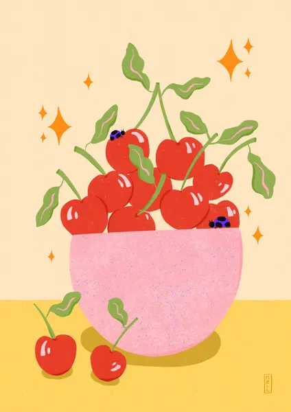 Sweet Cherry Bowl by Dirkie Nell
