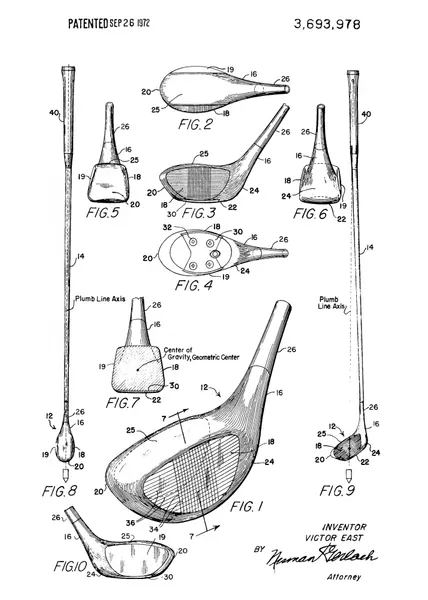 Vintage Golf Club Patent by Andreas Magnusson