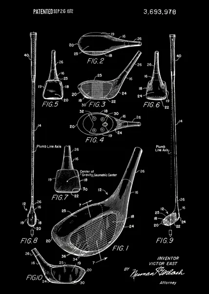 Golf Club Patent Drawing by Andreas Magnusson