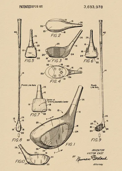 Vintage Golf Club Patent by Andreas Magnusson