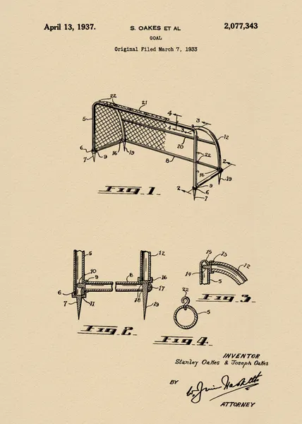 Vintage Soccer Goal Patent by Andreas Magnusson