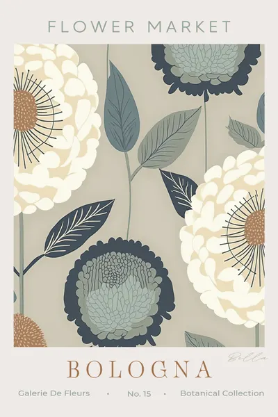Blue Botanical Bloom by Bella Eve