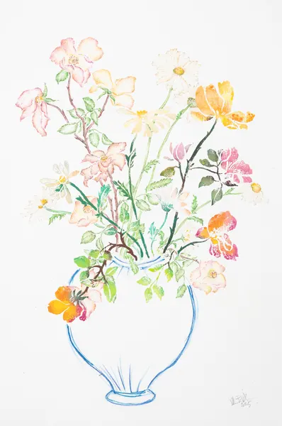Soft Watercolor Blossoms by Mette Rix