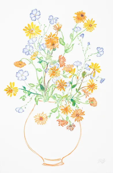 Vibrant Vase of Flowers by Mette Rix