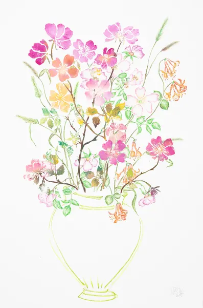 Fresh Watercolor Bouquet by Mette Rix