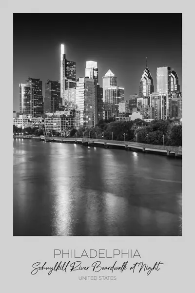Philadelphia Night Skyline by Melanie Viola