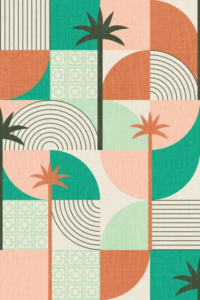 Mid-Century Palm Pattern by Alexandra Weise