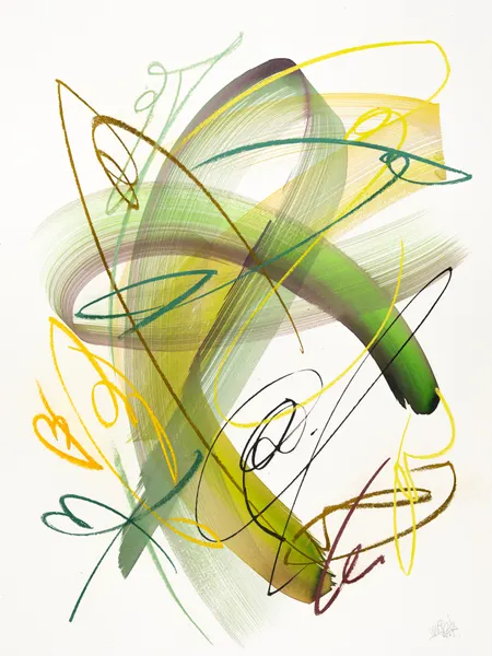 Dynamic Green Swirls by Mette Rix