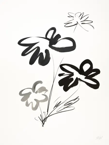 Elegant Ink Blooms by Mette Rix
