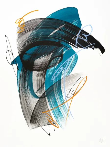 Dynamic Teal Flow by Mette Rix