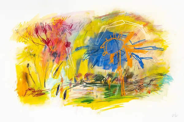 Vibrant Abstract Landscape by Mette Rix