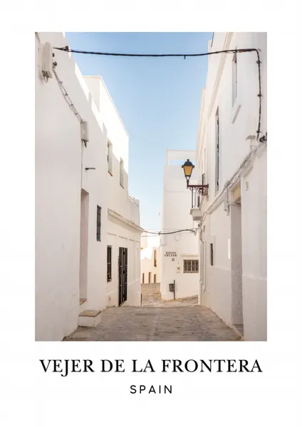 Vejer de La Frontera Spain Travel poster by Raisa Zwart
