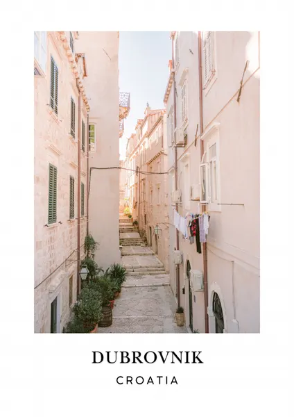 Streets of Dubrovnik Croatia Travel poster by Raisa Zwart