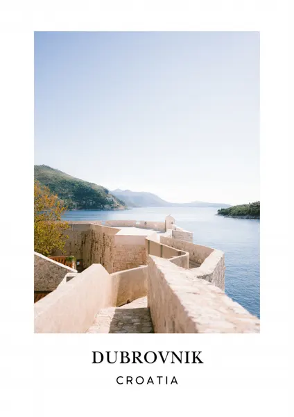 Wall of Dubrovnik Croatia Travel poster by Raisa Zwart