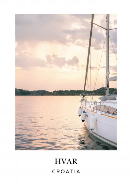 Hvar Croatia travel poster by Raisa Zwart