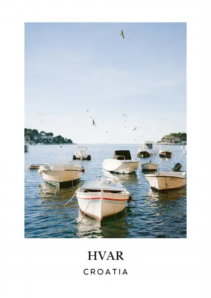 Hvar Croatia Travel poster by Raisa Zwart