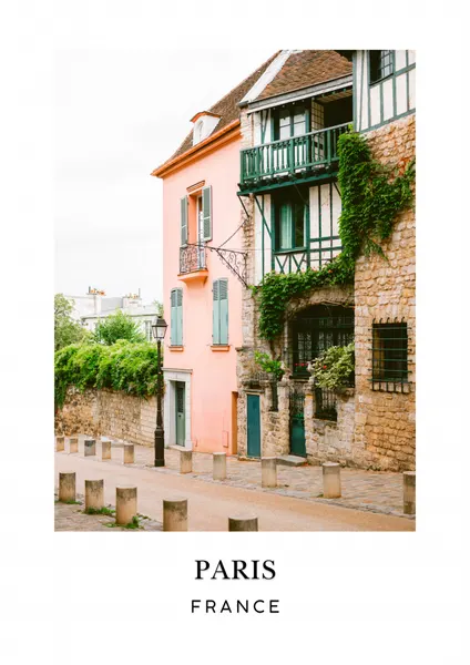 Montmartre Paris Travel poster by Raisa Zwart