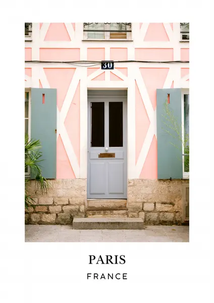 Paris France Travel poster by Raisa Zwart