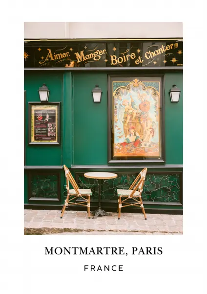 Montmartre Paris France Travel poster by Raisa Zwart