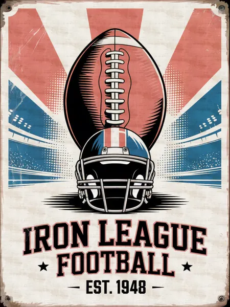 Vintage Football Helmet by Andreas Magnusson
