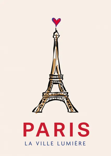 Paris Eiffel Heart by Rio Soléy