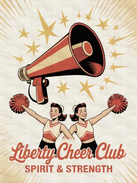 Vintage Cheerleading Spirit by Andreas Magnusson